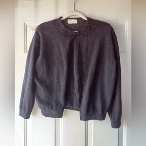 Ron Richard vintage 1950’s black wool beaded cardigan size 40